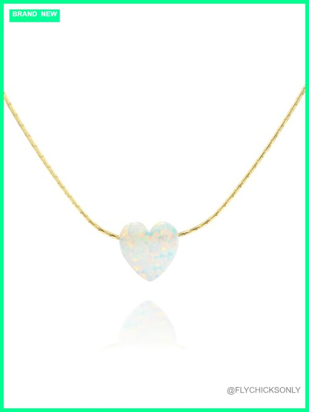 14k Gold Filled Opal Heart Choker Necklace Adjustable 13.5-16.5 Inch Minimalist